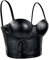 Leder Oberteil Damen Wetlook Dessous Frau Punk Slim Fit Latex Top Latex Oberteil für Frauen Clubwear Top, Party, Karneval (DE/NL/SE/PL, Alphanumerisch, XL, Regular, Regular, Schwarz)