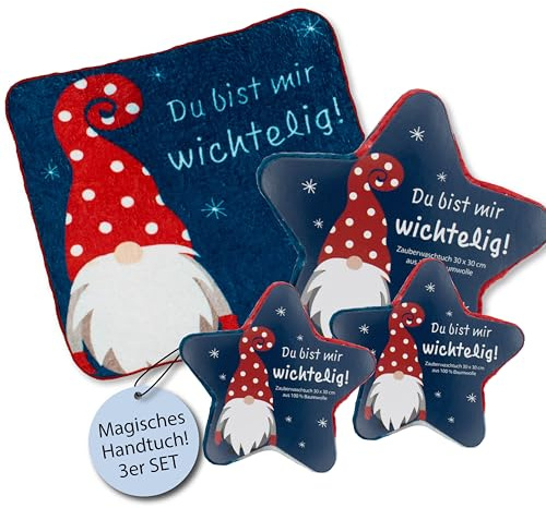 kda Zauberwaschtuch Wichtel - Zauberhandtuch Magic Towel Handtuch Wiederverwendbar Winter Weihnachten Geschenkidee Mitbringsel Geschenk Kinder Adventskalender Nikolaus Weihnachten (3)