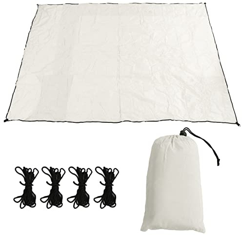 EVTSCAN Tenda da Sole per Esterni 2x3m Protezione UV Tela Impermeabile con Anelli in Acciaio e Corde per Giardino Patio Piscina Cortile (Bianco Latte)