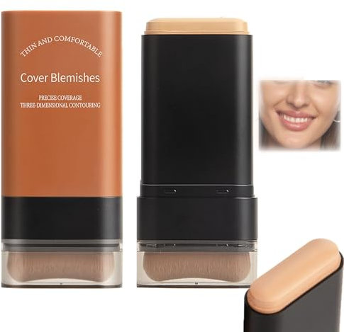 2025 Koreanischer Feuchtigkeitsspendender, Leichter Foundation-Stick mit Integriertem Pinsel, Flawless Eraser Foundation-Stick, Wasserfestes Make-Up mit Voller Deckkraft (03#)
