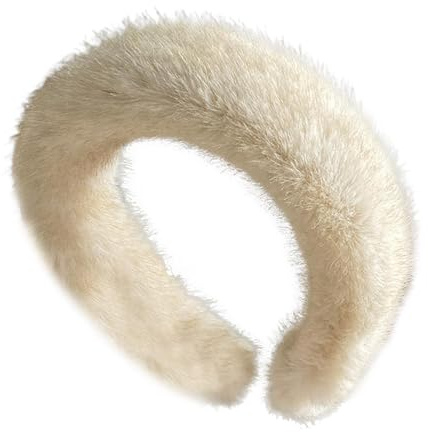 Warmes Plüsch-Stirnband für Damen, Kopfband aus synthetischem Nerz, für den Winter, warmes Plüsch-Stirnband für Damen, modernes Stirnband für den Innen- und Außenbereich, zum Waschen des Gesichts