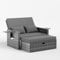 Amopatio Rattan Gartenlounge Outdoor Set, 2-Sitzer Gartensofa mit Verstellbarer Rückenlehne und Stauraum, Wetterfestes Lounge Möbel für Balkon und Terrasse, mit Hocker und Kissen, Grey