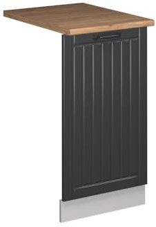 Vicco Panel Frontal del lavavajillas Fame-Line, Antracita casa de Campo, 45 cm, ET Roble