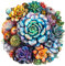Jigfoxy Wooden Jigsaw Puzzles for Adults, Succulent Wooden Puzzle 300pcs, Unique Plants Shape Wood Puzzles, for Family Friend with wooden box(13.4 * 13.4in)
