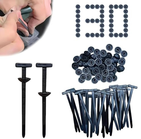 130Pcs Nylon Universal Cable Tie Buckle - Heavy Duty Self-Locking Zip Tie Clips, Plastic Cable Ties Tool for Automotive Repair, Quick Fastening and Daily Use