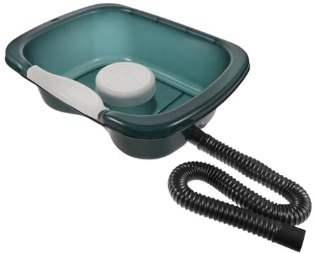 LOLIPPYY Tragbares Haarwaschbecken Transparentes Robustes Leichtes Shampoo Becken mit Nackenstütze und Ablaufschlauch Geeignet für Betroffene Senioren Pflege und Reisen Zufällige Farbe