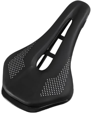 Bike Seat Ultraleichter Mountainbike-Sattel MTB mit kurzer Nase, Rennradsitz aus PU-Leder, hohler Prostata-Sattel, Fahrradteile(Noir)