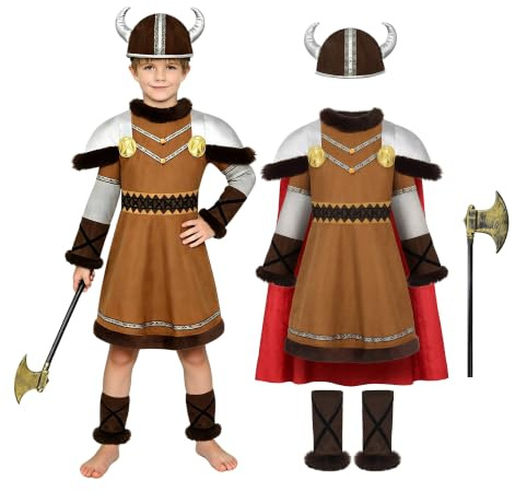 ReliBeauty Disfraz Vikingo Niño con Hacha Vikinga