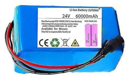 24V E-Bike Akku 60AH Ebike Battery Pack 7S3P Rechargeable Li-Ion Battery Mit 29.4V 2A Ladegerät Wasserdichter PVC-Akku Für Rollstühle Geeignet Scooter XT90