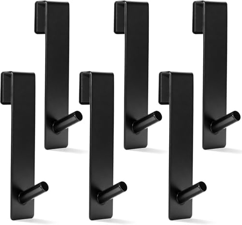 WPPQWP 6 Stück Duschhaken für Glaswand, Haken Duschwand Edelstahl, Handtuchhalter Duschwand Glas Einhängen für Glasstärken ≤ 13mm, Schwarz
