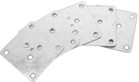 5 Stück Möbelbein Befestigungsplatten aus Eisen, Vorgebohrt, Silber