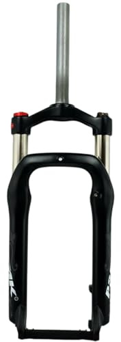 HZXQCVB 20X4,0in Horquilla para Bicicleta Fat Bike QR 9x135mm Freno De Disco Muelle De Aceite Horquilla De Suspensión Recorrido De 100mm Tubo Recto De 1-1/8'' Bloqueo Manual(Matte Black)