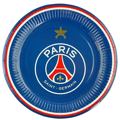 PSG 6 x Assiette jetable Collection officielle PARIS SAINT GERMAIN - 23 cm