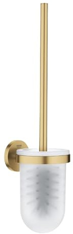 GROHE Start, Toilettenbürstenset WC ohne Bohren (Toilettenbürste mit Halter, zum Kleben oder Bohren geeignet, mit Schrauben und Dübel, Kleber separat kaufen), cool Sunrise, Gold, 41185GN0