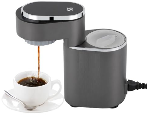 TFGXUE Mini Kaffeemaschine, 600 W Reisekaffeemaschine, Touchscreen, Camping Kaffeemaschine aus ABS und Edelstahl, 15 Bar Tragbare Espressomaschine, Drehbar Mobile Kaffeevollautomat