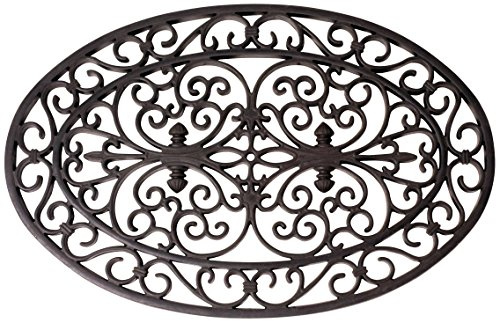 Esschert Design Gummi Fußmatte oval 70x46cm, RB05, Gummi, 70x44x1,5 -, schwarz