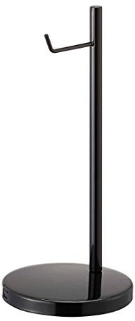 Yamazaki 2292 BAUTES Kopfhörerständer, schwarz, Stahl, Minimalistisches Design, 13 x 13 x 28 cm (LxBxH)