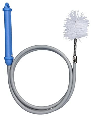 TRI Reinigungs-Spirale mit Bürste, Abfluss, Für Röhrensiphon, flexibel, 1 m lang, Kunststoff/Stahl, Weiß/Silber