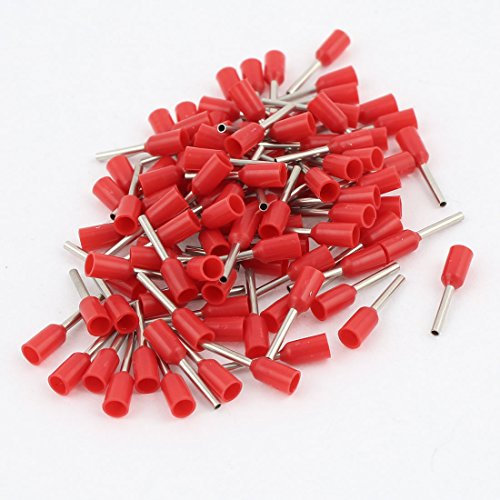 sourcingmap 100pcs 0.5mm2 Embout de Câble Embout de Câblage Cosse à Sertir électrique Fil Sertissage Borne Connecteur Terminal Virole Rouge