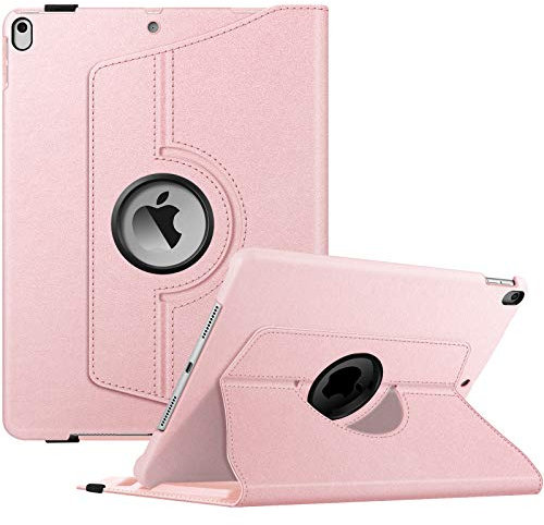 Fintie Hülle für iPad Air 10.5 2019 (3. Generation) / iPad Pro 10.5 2017, 360 Grad verstellbare Schutzhülle mit eingebautem Pencil Halter, Auto Schlaf/Wach Funktion, Roségold