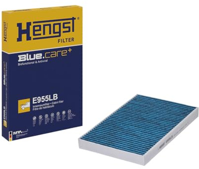 HENGST - Innenraumfilter E955LB - Luftfilter für den Innenraum antibakteriell - Filtert Staub, Pollen, Gerüche & Bakterien für Allergiker - Für sauberes Innenraumklima im KFZ