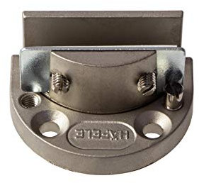 Glastürscharnier Innenanschlag Möbelband für Glas-Türen - H6570 | Metall vernickelt matt | Scharnier zum Klemmen & Schrauben | Glastürband für Glas & Holz-Montage | 1 Stück - Türscharnier für Vitrinen