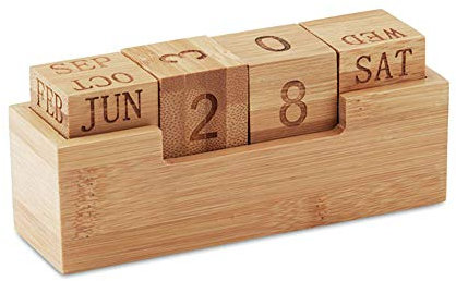 Ewiger Kalender Bürodekoration Deko Holzkalender Tischkalender Bambus von notrash2003