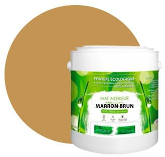 Peinture naturelle écologique aspect Mat NATURA - Tassili - Murale intérieur - 43 couleurs - 2,5 L - 45 m² (Marron Brun)