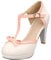 Lovouo Scarpe da donna Mary Jane in vernice con cinturino e fiocco, plateau e tacco quadrato di 9 cm, bianco, 38 EU