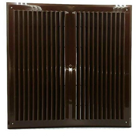 Griglia di aerazione marrone 450 mm x 450 mm con zanzariera e rete anti insetti