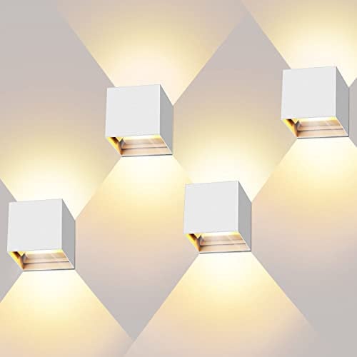 ledmo 4 Stücke LED Wandlampen Innen 12W Wandleuchte Aussen Mit Einstellbar Abstrahlwinkel Außenwandleuchte LED Warmweiß 3000K Wandbeleuchtung IP65