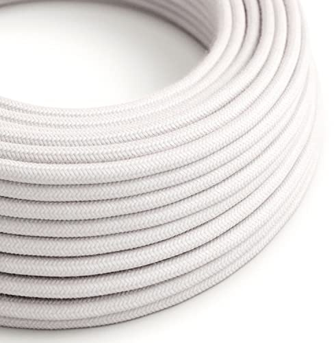 creative cables Câble électrique Rond en Coton de Couleur Rose pâle RC16-5 Mètres, 3x0.75