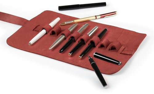 Londo Echtleder Stifterolle, Federmäppchen - Elegante Roll-up Stifterolle, Bleistift Wrap, Mäppchen, Stift Organizer, Bleistiftkasten
