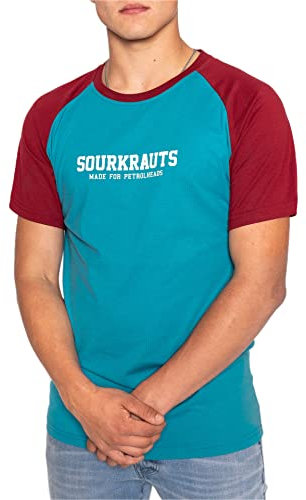 SOURKRAUTS T-Shirt Herren Garry in Größe S - Kurzarm Shirt im schlichten Design - Tshirt im Ranglanstil