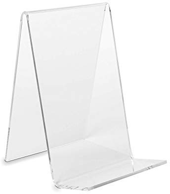 50 Stück Schrägsteller ECO von VITAdisplays, Buchständer, Warenträger als Buchstütze und Aufsteller für kleine Artikel aus original PLEXIGLAS