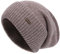 jaxmonoy Kaschmir-Mütze für Damen, Winter, leicht, Wolle, Strickmütze, Bündchen, weich, warm, Slouch-Beanie-Mütze, Braun, Einheitsgröße