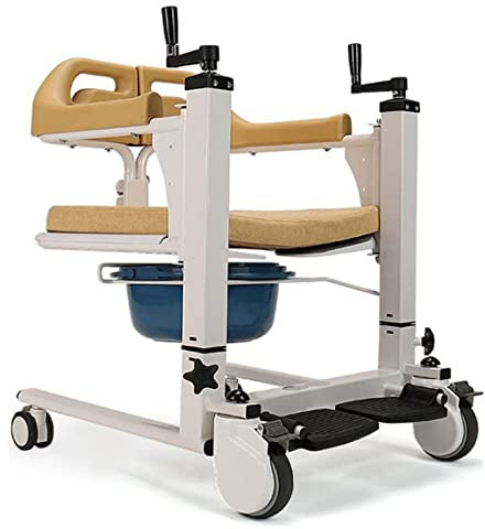 EEUK Toilettenstuhl mit Rollen höhenverstellbar Medical Fahrbar Toilettenrollstuhl Toilettenstuhl Badehilfen Duschstuhl mit Rollen, Medizinische leise Riemenscheibe, bis 120 kg