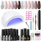 UR SUGAR Schellack Set Starterset mit Lampe 48W, 6 Farben Nudefarben UV Nagellack Starterset Set Nagelset Gelnägel Starterset Base Gel Top Coat Matte Glänzend Gellack Set Geschenk für Damen