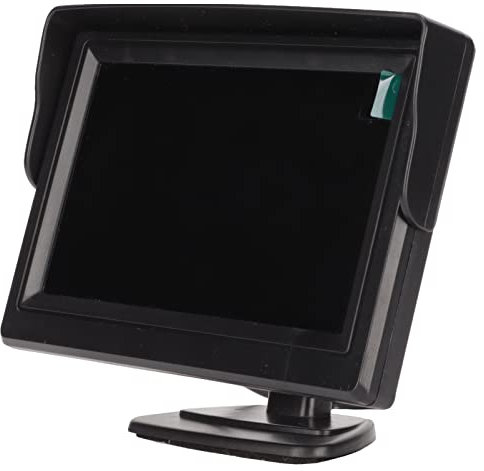 Car Monitor, 4.3 inch Color TFT LCD Display Backup Camera Monitor Rear View Reverse Monitor, 180 Degree Adjustable, for Car SUV Van Truck, V1 V2 2 Way Video Input