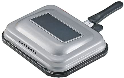 Pearl Metal HB-6041 Fish Roaster with Glass Window, Induction Compatible, Hot Grill, Black, Rectangular