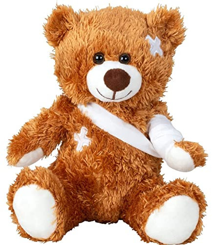 Teddybär klein 21cm Gute Besserung Geschenke verletzt Bär Kuscheltier Glücksbringer für Kinder Schutzengel Stofftier Sorgenfresser Teddy Bear Plüschtier Get Well Soon Gift Krankenhaus Geschenk