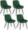 WOLTU Esszimmerstühle 4er Set, Polsterstuhl Samt, Küchenstuhl gepolstert, Akzentstuhl für Wohnzimmer Schlafzimmer Küche, ergonomischer Stuhl mit Rückenlehne, Dunkelgrün, BH331dgn-4