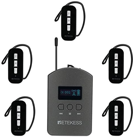 Retekess TT112 Tour Guide System, 200m Whisper Tour Guide System, Tour Guide Headsets, Tour Guide Microphone, Tour Guide Speaker for Tourism, Factory Tours, Conference, College, Training
