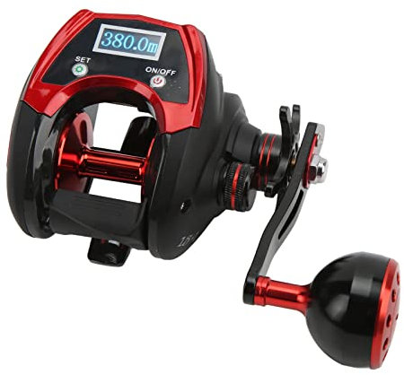 Baitcasting Rolle, 18 + 1BB 6,4: 1 Maximaler Widerstand 18Kg Elektrische Angelrolle mit LCD Digitalanzeige Zählung (Wassertropfenrad mit Digitalanzeige der zweiten)