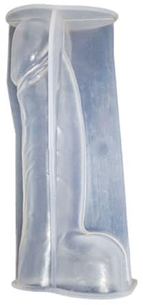 Freebily Silikon 3D Penis Muster Kerzengießform Scherzartikel Kerzenformen Silikonform DIY Kerzen Herstellung Handwerk Werkzeug Transparent A 18CM