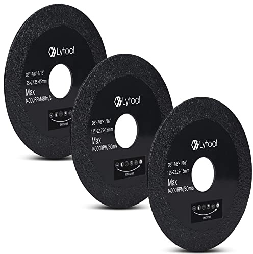 3 Pezzi 125mm Disco da Taglio Vetro,Lytool Dischi Diamantati | Taglio Piastrelle,per Smerigliatrice Angolare 125mm,Disco per Tagliare Marmo Ceramica Graniti Quarzite Gres Porcellanato