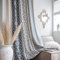 Tospass Vorhang Boho Blickdicht Gardinen Leinen Baumwoll Geometrisch Halbtransparente Vorhänge mit Quaste 2er set Landhausstil Vintage Gardienen für Wohnzimmer Schlafzimmer Curtains 150x180cm HellBlau