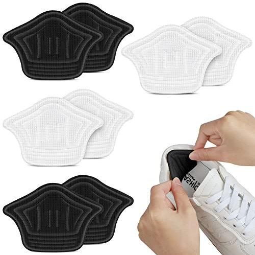 ACWOO Fersenpolster, 4 Paar Fersenhalter Fersenpolster Schuheinlagen Schwamm, Selbstklebender Schuhpolster erhindert Abrieb und Blasen, Fersenkissen für Besseren Schuh Passend Komfort (5mm)