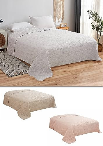 MB Warenhandel24 Tagesdecke XXL Allzweckdecke ca. 220x240 Patchwork Landhaus Sofa Bettüberwurf (Rose)