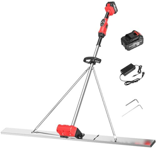 Hydravex Elektrisches Estrich-VibrationsgeräT FüR Die Betonverarbeitung, Elektrischer Akku-Estrich Mit 6000 U/Min, 150 cm Klinge, Elektrischer Betonschaber Mit 1 Wiederaufladbaren Akku